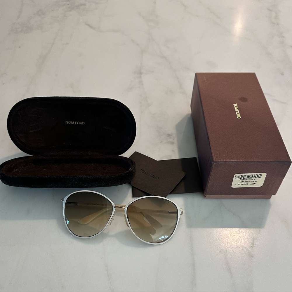 Tom Ford Penelope 59mm Sunglasses White